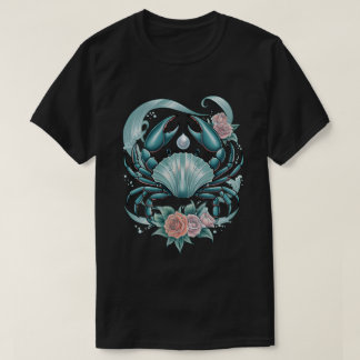 Camiseta Cancer Zodiac – Mystieke Kreeft met Parel & Rozen