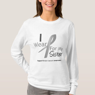 Camiseta Cancro cerebral eu visto a fita cinzenta para