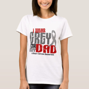 Camiseta Cancro cerebral eu visto o cinza para meu pai 6,2