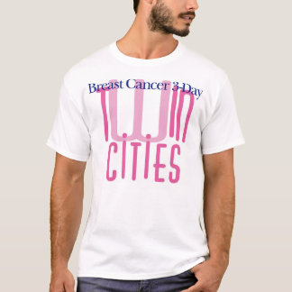 Camiseta Cancro da mama 3 cidades geminadas do dia
