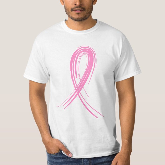 Camiseta Cancro da mama cor-de-rosa da fita 2 (Frente)