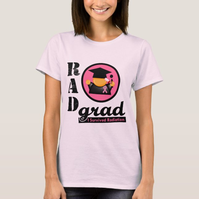 Camiseta CANCRO DA MAMA do formando da radiação (Frente)