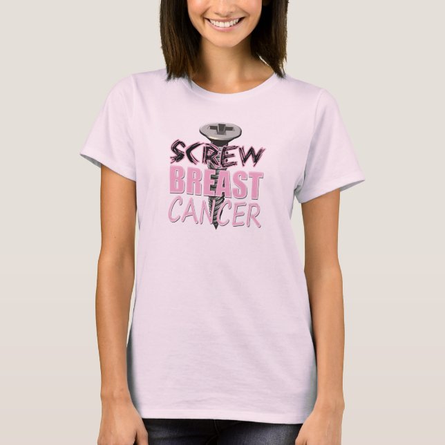 Camiseta Cancro da mama do parafuso (Frente)