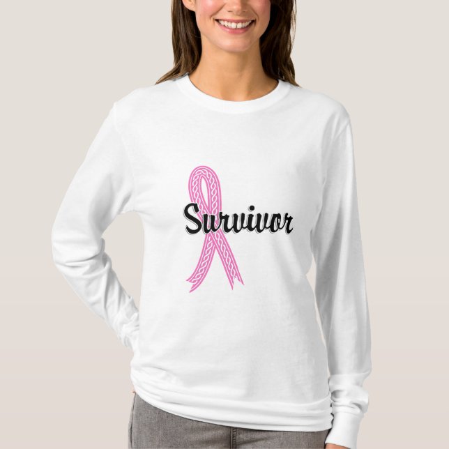 Camiseta Cancro da mama do sobrevivente 17 (Frente)
