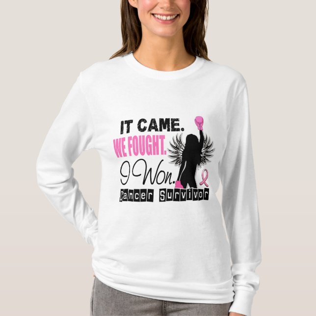 Camiseta Cancro da mama do sobrevivente 22 (Frente)