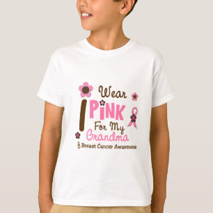 Camiseta Cancro da mama eu visto o rosa para minha avó 12