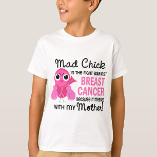 Camiseta Cancro da mama louco da mãe do pintinho 2