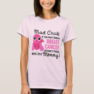 Camiseta Cancro da mama louco das mamães do pintinho 2