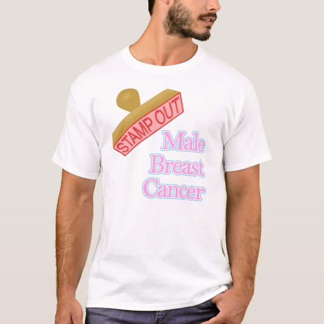 Camiseta Cancro da mama masculino (Frente)