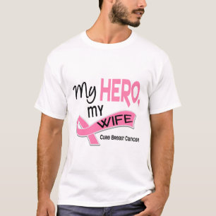 Camiseta Cancro da mama MEU HERÓI, MINHA ESPOSA 42