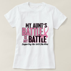 Camiseta Cancro da mama minha BATALHA DEMASIADO 1 tia