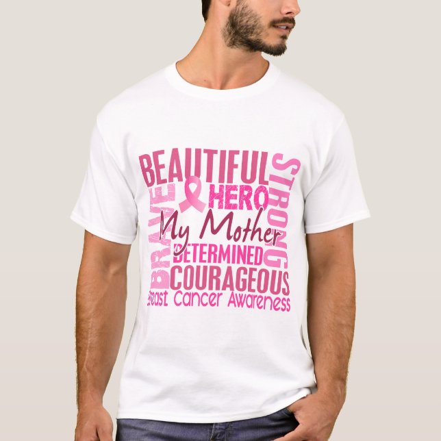 Camiseta Cancro da mama quadrado da mãe do tributo (Frente)