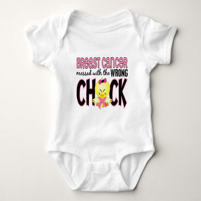 Camiseta Cancro da mama sujado com o pintinho errado (Frente)