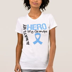 Camiseta Cancro da próstata sempre meu herói meu vovô