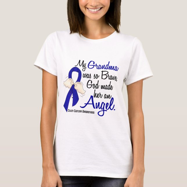 Camiseta Cancro do cólon da avó do anjo 2 (Frente)