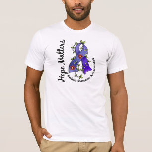 Camiseta Cancro do cólon das matérias da esperança da fi