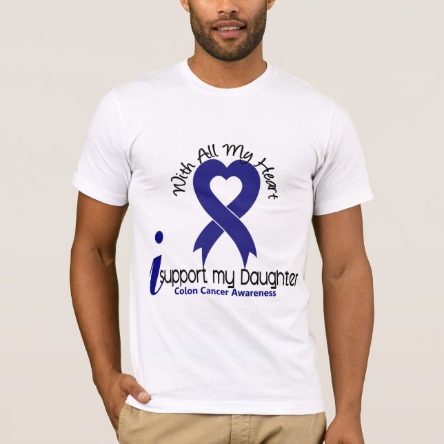 Camiseta Cancro do cólon eu apoio minha filha (Frente)