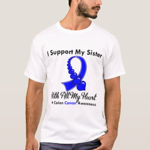 Camiseta Cancro do cólon eu apoio minha irmã