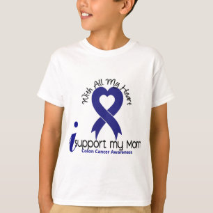Camiseta Cancro do cólon eu apoio minha mamã