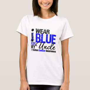 Camiseta Cancro do cólon eu visto a fita azul para meu tio