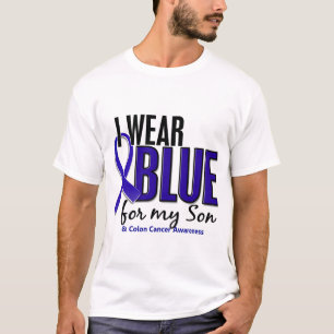 Camiseta Cancro do cólon eu visto o azul para meu filho 10