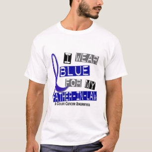 Camiseta Cancro do cólon eu visto o azul para meu sogro 37
