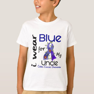 Camiseta Cancro do cólon eu visto o azul para meu tio 43