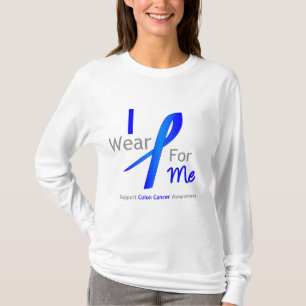 Camiseta Cancro do cólon eu visto o azul para mim