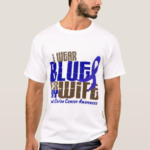 Camiseta Cancro do cólon EU VISTO o AZUL PARA MINHA ESPOSA