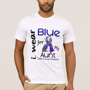 Camiseta Cancro do cólon eu visto o azul para minha tia 43