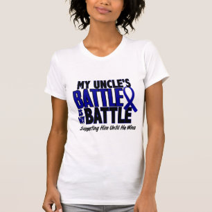 Camiseta Cancro do cólon MINHA BATALHA DEMASIADO 1 tio