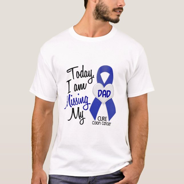 Camiseta Cancro do cólon que FALTA MEU PAI (Frente)