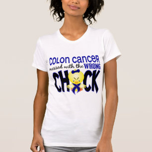 Camiseta Cancro do cólon sujado com o pintinho errado