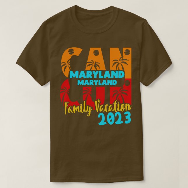 Camiseta Cancun 2023 Maryland Summer Family Matching (Frente do Design)