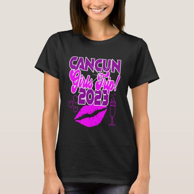 Camiseta Cancun Girls Trip 2023, grupo de férias de primave (Frente)