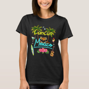 Camiseta Cancun Mexico Beach Summer Palm Surf Sun Set Palm