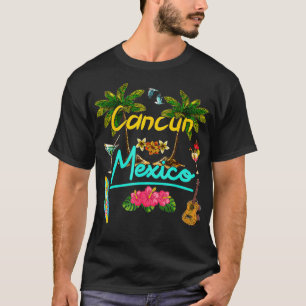 Camiseta Cancun Mexico Beach Summer Palm Surf Sun Set Palm