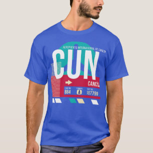 Camiseta Cancun México - Marca de Bagagem do Código do Aero