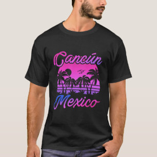 Camiseta Cancún México Palm Tres Viagens vintage Souvenirs