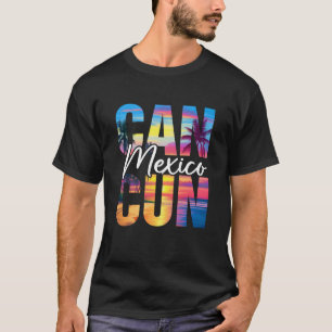 Camiseta Cancun México Palmeira Pôr do Sol Praia Férias de