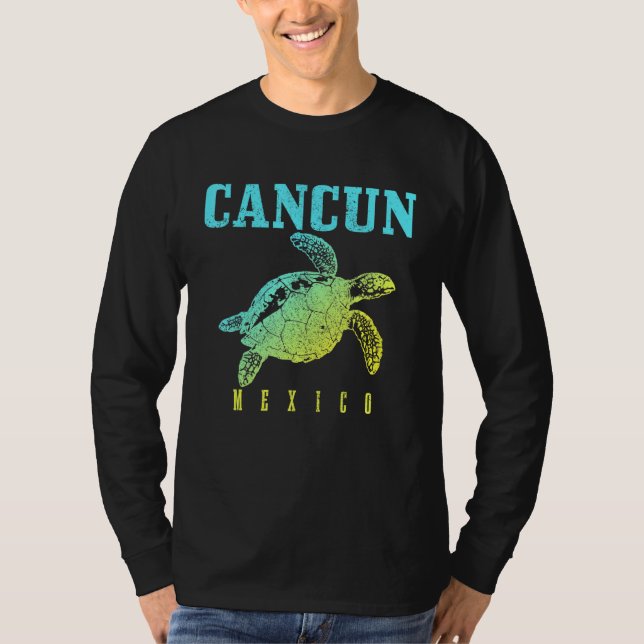 Camiseta Cancun Mexico Sea Turtle Beach Scuba Diving Diver  (Frente)