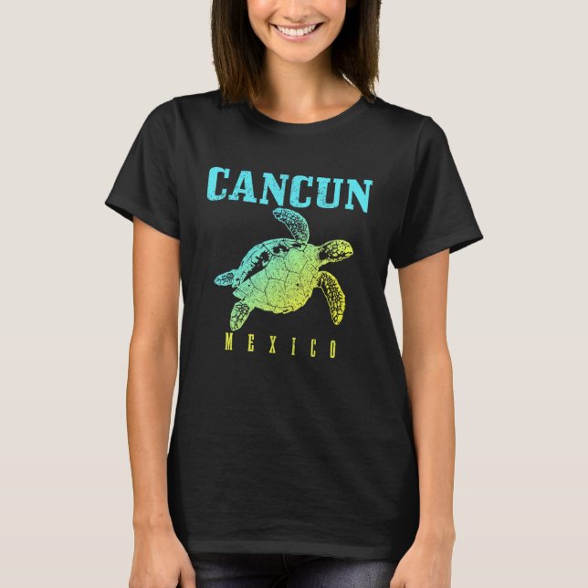 Camiseta Cancun Mexico Sea Turtle Beach Scuba Diving Diver  (Frente)