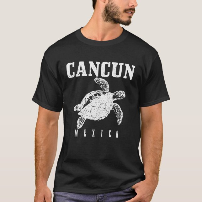 Camiseta Cancún México, Tartaruga do Mar, Scuba, mergulhand (Frente)