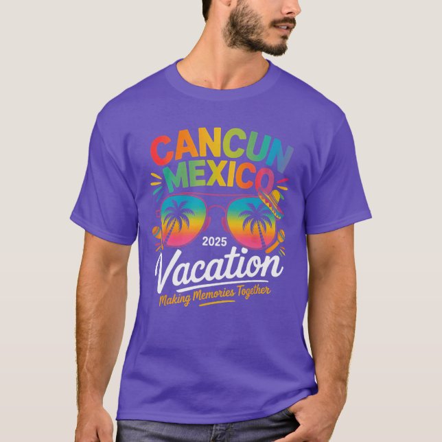 Camiseta Cancun Mexico Vacation Beach 2025 Trip Group Squad (Frente)