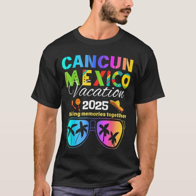 Camiseta Cancun Mexico Vacation Beach 2025 Trip Group Squad (Frente)