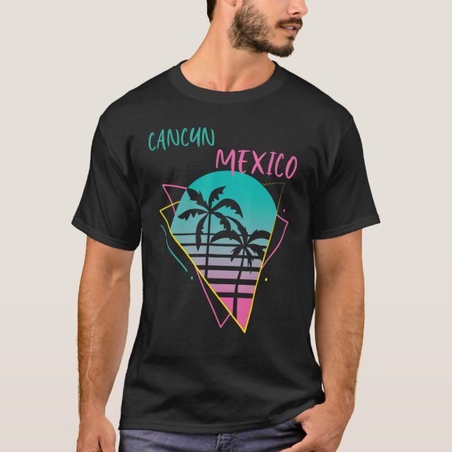 Camiseta Cancun Palm tree Mexico Vacation Beach Ocean Surfi (Frente)