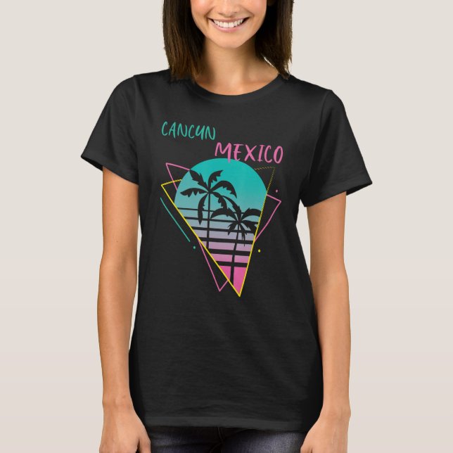 Camiseta Cancun Palm tree Mexico Vacation Beach Ocean Surfi (Frente)