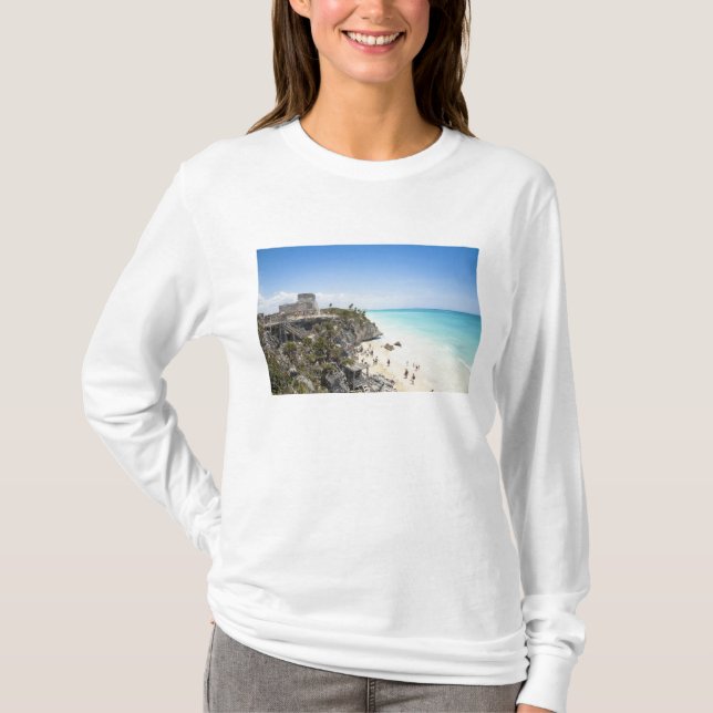 Camiseta Cancún, Quintana Roo, México - Ruínas em colina (Frente)