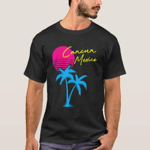 Camiseta Cancun Vintage México Palmeiras retro synthwave a
