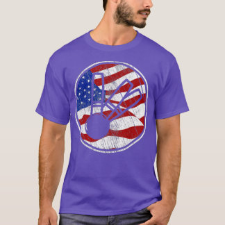 Camiseta Candlepin Boliche Americana Flag Vintage Candlepin